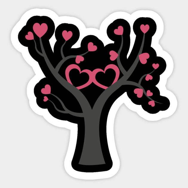 Romantic tree with love Sticker by ArtDesignDE